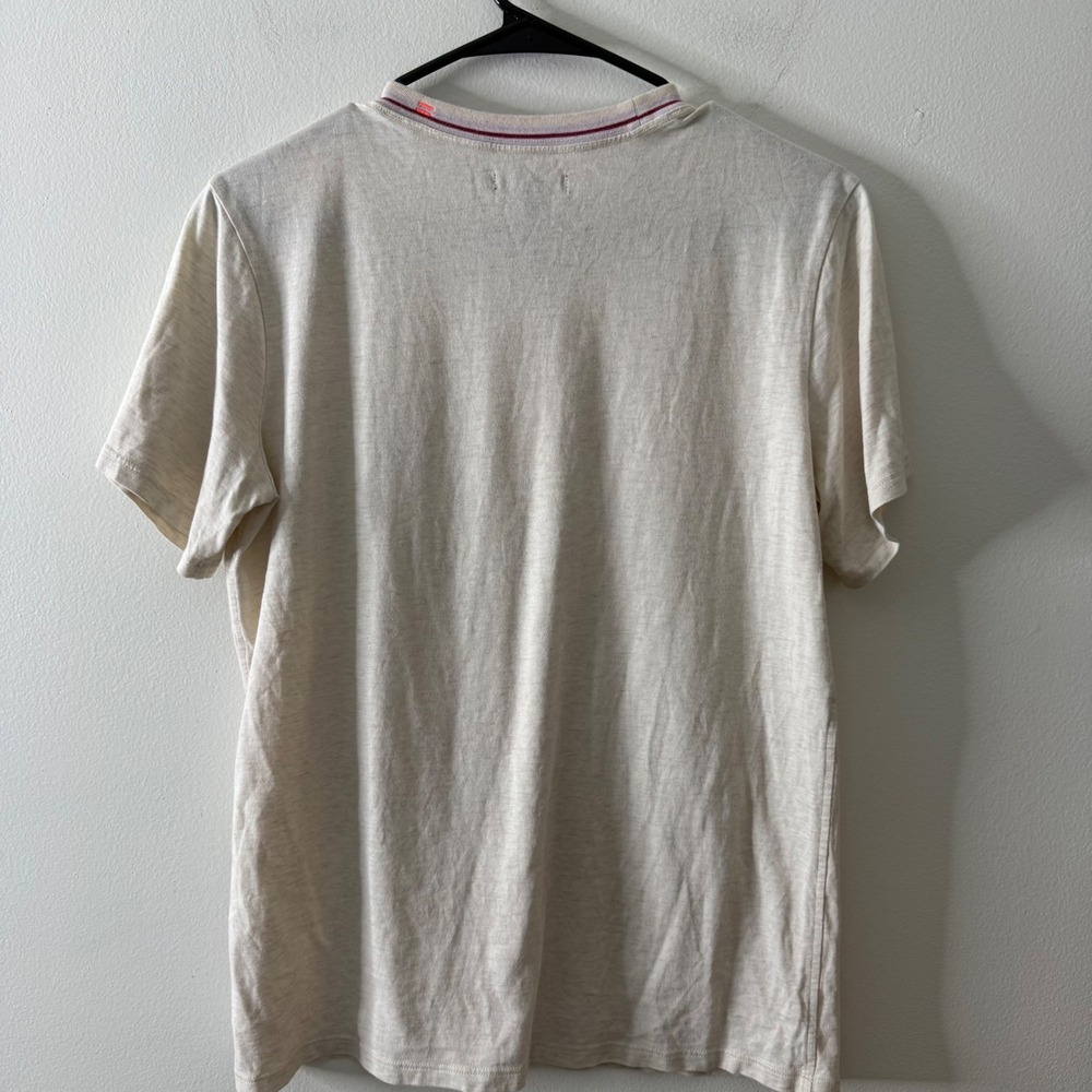 Stance Butter Blend womens Medium Cream Hula Girl Embroidered Pocket T-Shirt - Picture 7 of 9